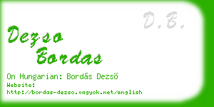 dezso bordas business card